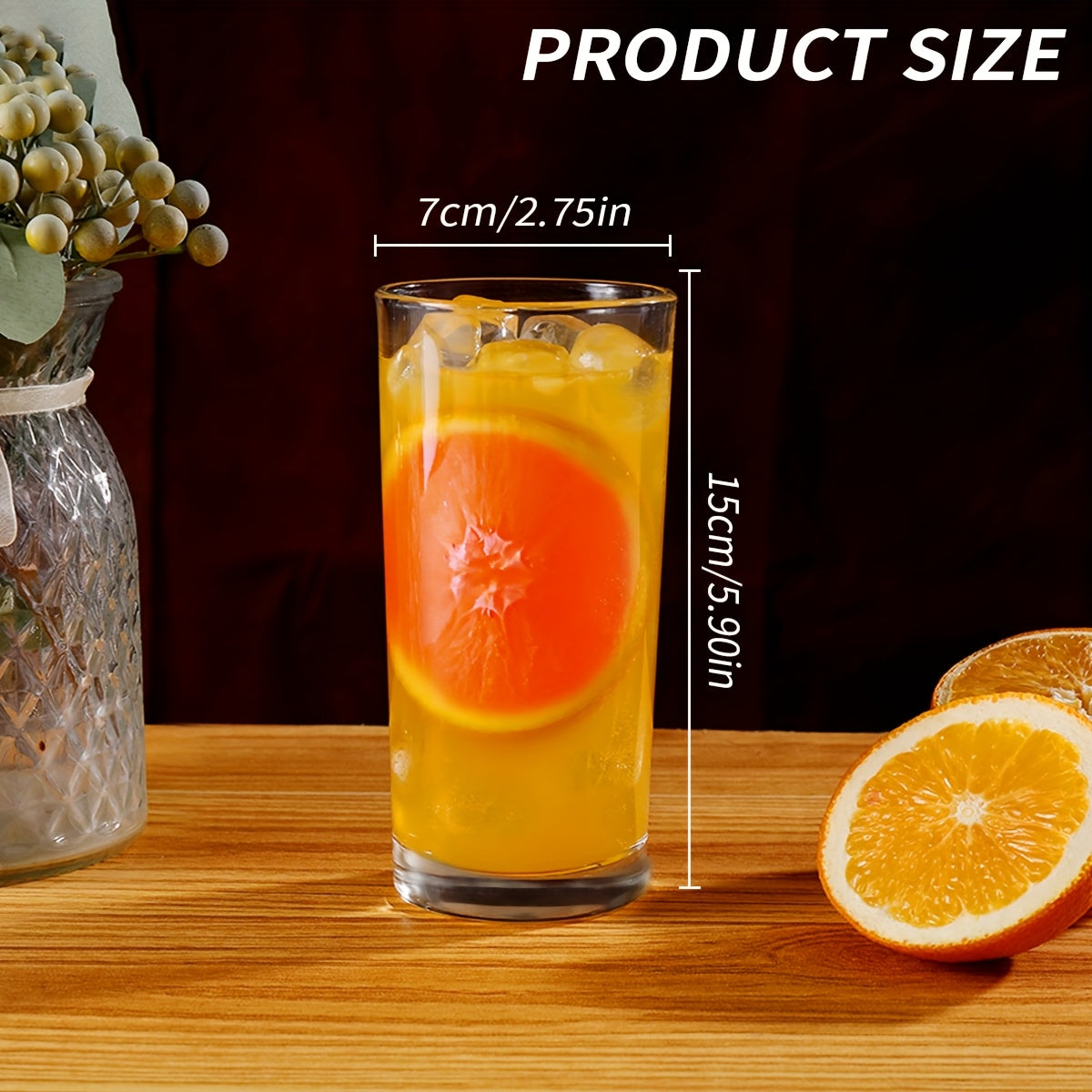 Thickened Glass Cup 12pcs Heavy Thickened High Ball Cup | Suitable for Sparkling Water, Coffee, Milk, Kitchen Water Cup, Party Water Cup