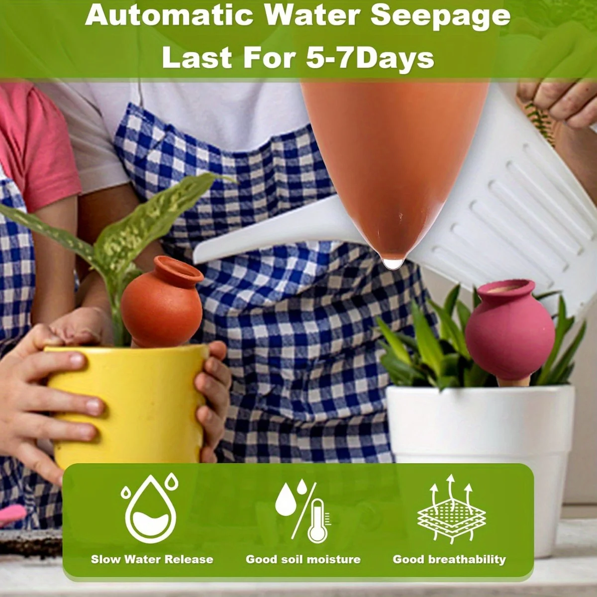 4 Packs Terracotta Self Watering Devices Premium Self Watering Spikes Upgraded Planter Insert Device Irrigation Dripper Professional Garden Automatic Plant Accessories (Clay Pots)