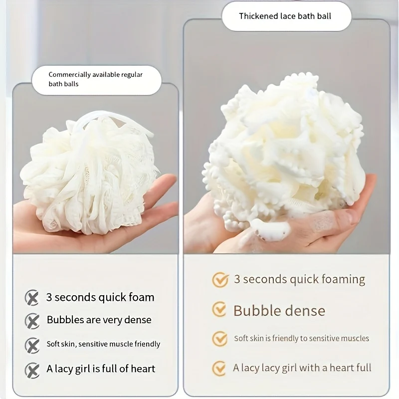 8pcs Set Of Gentle Exfoliating Bath Sponge To Enhance Your Bathing Effect: Luxurious, Large Bubble Bath Ball - Super Soft, Cute, Dual-use, Ultimate Care